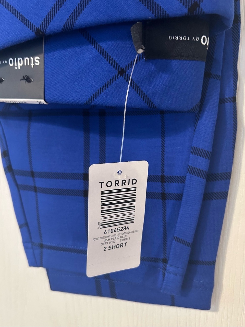 Torrid Blue Plaid Studio Leggings Pants Bottoms - Picture 2 of 3